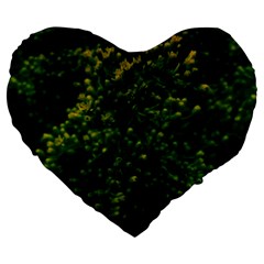 Green Goldenrod Large 19  Premium Heart Shape Cushions by okhismakingart