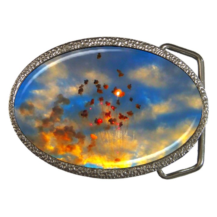 Football Fireworks Belt Buckles