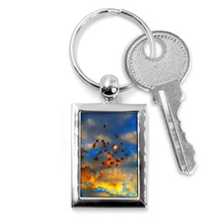 Football Fireworks Key Chains (rectangle)  by okhismakingart