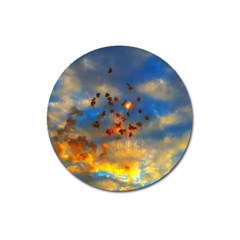 Football Fireworks Magnet 3  (round) by okhismakingart