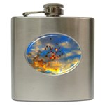 Football Fireworks Hip Flask (6 oz) Front