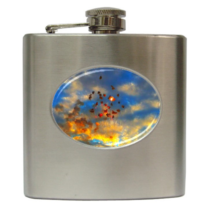 Football Fireworks Hip Flask (6 oz)