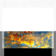 Football Fireworks Rectangular Jigsaw Puzzl by okhismakingart