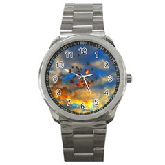 Football Fireworks Sport Metal Watch by okhismakingart