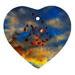 Football Fireworks Heart Ornament (two Sides) by okhismakingart