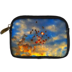 Football Fireworks Digital Camera Leather Case by okhismakingart