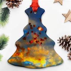 Football Fireworks Christmas Tree Ornament (two Sides) by okhismakingart