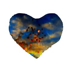 Football Fireworks Standard 16  Premium Heart Shape Cushions by okhismakingart