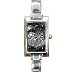 Black-and-white Water Droplet Rectangle Italian Charm Watch by okhismakingart