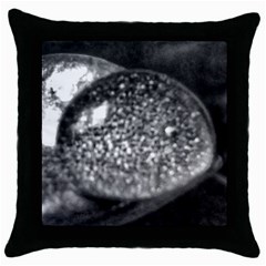 Black-and-white Water Droplet Throw Pillow Case (black) by okhismakingart