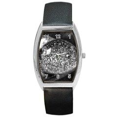 Black-and-white Water Droplet Barrel Style Metal Watch by okhismakingart