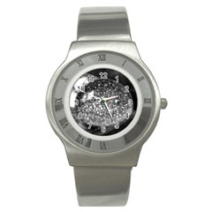 Black-and-white Water Droplet Stainless Steel Watch by okhismakingart