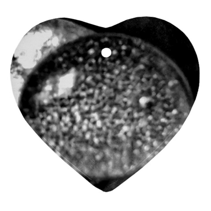 Black-and-White Water Droplet Heart Ornament (Two Sides)