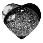 Black-and-White Water Droplet Heart Ornament (Two Sides) Back