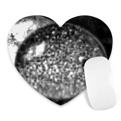 Black-and-white Water Droplet Heart Mousepads by okhismakingart