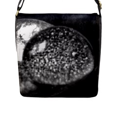 Black-and-white Water Droplet Flap Closure Messenger Bag (l) by okhismakingart