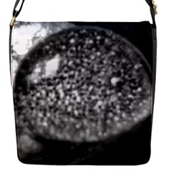 Black-and-white Water Droplet Flap Closure Messenger Bag (s) by okhismakingart