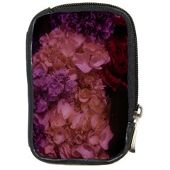 Pink Hydrangeas Compact Camera Leather Case by okhismakingart