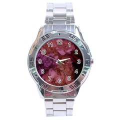 Pink Hydrangeas Stainless Steel Analogue Watch by okhismakingart