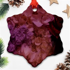 Pink Hydrangeas Snowflake Ornament (two Sides) by okhismakingart