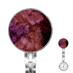 Pink Hydrangeas Stainless Steel Nurses Watch by okhismakingart