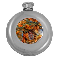 Rainbow Fossil Round Hip Flask (5 Oz) by okhismakingart