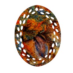 Rainbow Fossil Oval Filigree Ornament (two Sides) by okhismakingart