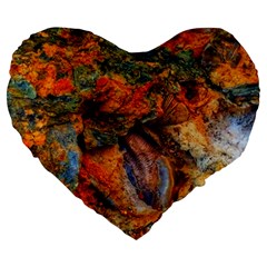 Rainbow Fossil Large 19  Premium Heart Shape Cushions by okhismakingart