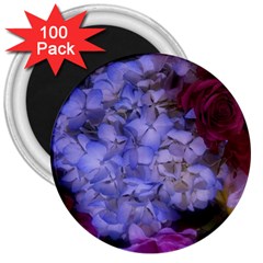 Hydrangea Arrangement Ii (blue Tint) 3  Magnets (100 Pack) by okhismakingart