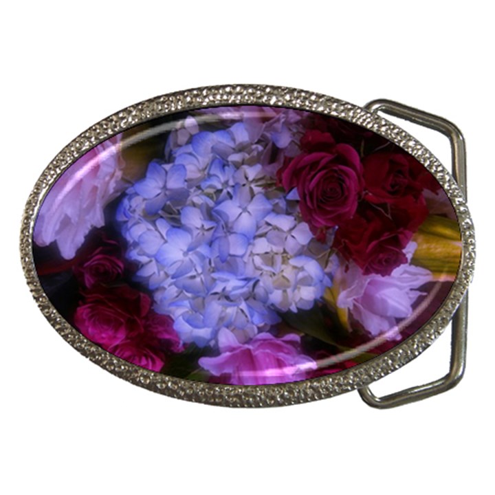 Hydrangea Arrangement II (Blue Tint) Belt Buckles