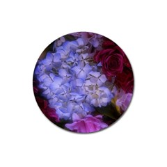 Hydrangea Arrangement Ii (blue Tint) Magnet 3  (round) by okhismakingart