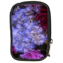 Hydrangea Arrangement Ii (blue Tint) Compact Camera Leather Case by okhismakingart