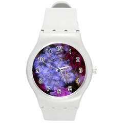 Hydrangea Arrangement Ii (blue Tint) Round Plastic Sport Watch (m) by okhismakingart