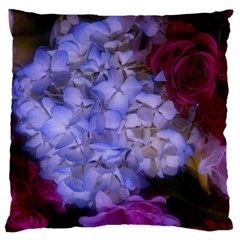 Hydrangea Arrangement Ii (blue Tint) Large Cushion Case (two Sides) by okhismakingart