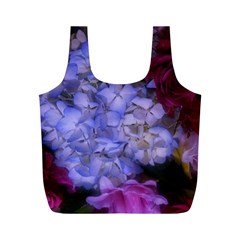 Hydrangea Arrangement Ii (blue Tint) Full Print Recycle Bag (m) by okhismakingart