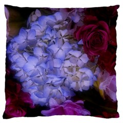 Hydrangea Arrangement Ii (blue Tint) Standard Flano Cushion Case (one Side) by okhismakingart