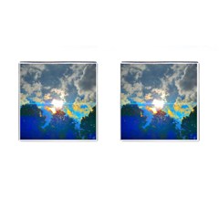 Broken Sky Cufflinks (square) by okhismakingart