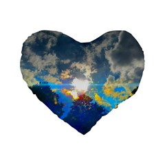 Broken Sky Standard 16  Premium Heart Shape Cushions by okhismakingart