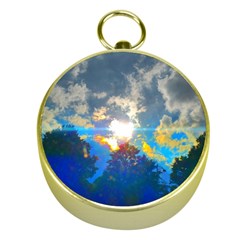 Broken Sky Gold Compasses by okhismakingart