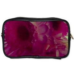 Pink Highlighted Flowers Toiletries Bag (one Side) by okhismakingart