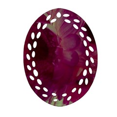 Pink Highlighted Flowers Ornament (oval Filigree) by okhismakingart