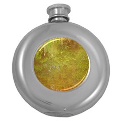 Lake Reflection Round Hip Flask (5 Oz) by okhismakingart