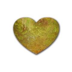 Lake Reflection Rubber Coaster (heart)  by okhismakingart