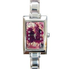 Purple Highlighted Flowers Rectangle Italian Charm Watch by okhismakingart