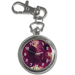 Purple Highlighted Flowers Key Chain Watches Front