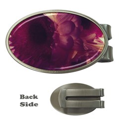 Purple Highlighted Flowers Money Clips (oval)  by okhismakingart