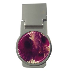 Purple Highlighted Flowers Money Clips (round)  by okhismakingart