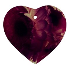 Purple Highlighted Flowers Heart Ornament (two Sides) by okhismakingart