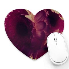 Purple Highlighted Flowers Heart Mousepads by okhismakingart