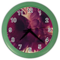 Purple Highlighted Flowers Color Wall Clock by okhismakingart